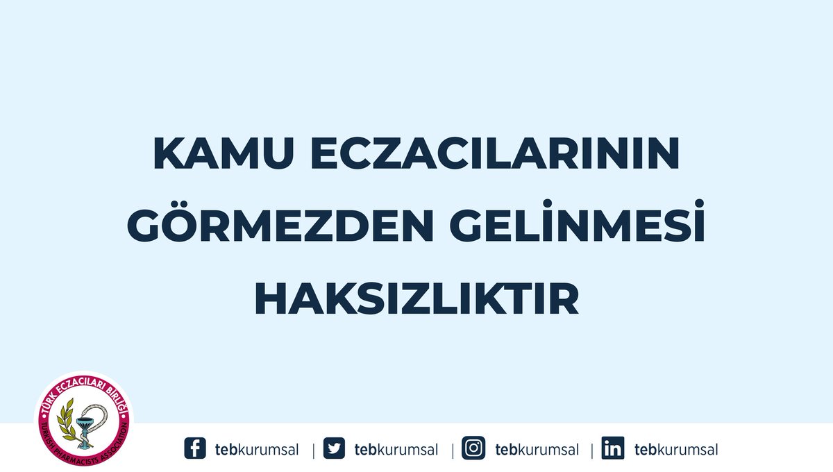 Sağlık çalışanlarının maaşlarında ve özlük haklarında iyileştirilmesine yönelik teklifin meclise sunulmuş olması memnun edici bir durumdur. Fakat teklifte sağlık çalışanları arasında ayrım yapılmış olması ve eczacıların yok sayılması kabul edilemez. #kamueczacılarınıunutmayın