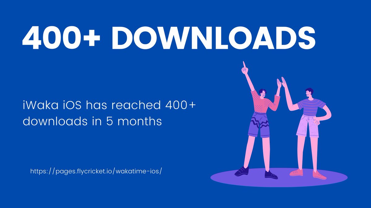 WakaTimeiOS's tweet photo. iWaka has reached 400+ downloads in 5 months. Download now if you haven't already! Keep in touch new features are coming soon. 
https://t.co/HT2YJzDqaA
#wakatime #ios #appstore #iphone #waka #iwaka #apple #developer https://t.co/waNYT4tqRt