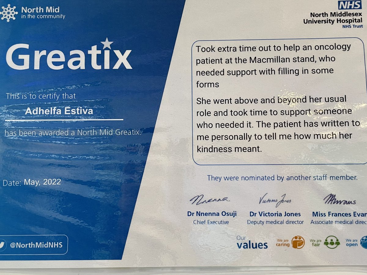 Such an honour to receive this amazing award! Makes me feel proud to be part of the NHS 🎉🎊