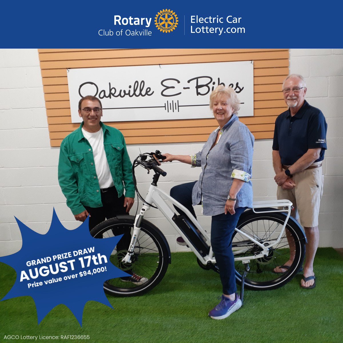 Judith Compton was our 2nd #EarlyBird Prize winner who won a Surface604 Rook e-Bike! She also has a shot at our Grand Prize – a 2022 Tesla Model Y SUV, a prize package worth over $94,000!

Get your tickets at ElectricCarLottery.com

AGCO LIC # RAF1236655

#ElectricCarLottery
