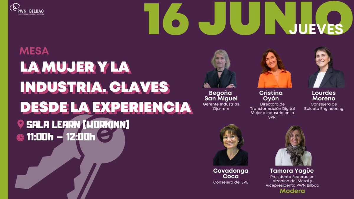 PWNBilbao's tweet photo. Conoce los contenidos y ponentes de nuestro programa durante los días 14, 15 y 16 de junio en el @BEC_Bilbao  con motivo de la Bienal de maquina herramienta. #igualdad #liderazgo #industria #biemh #WIN #WINpwnbilbao #pwnbilbao https://t.co/t3ixTJEkfA