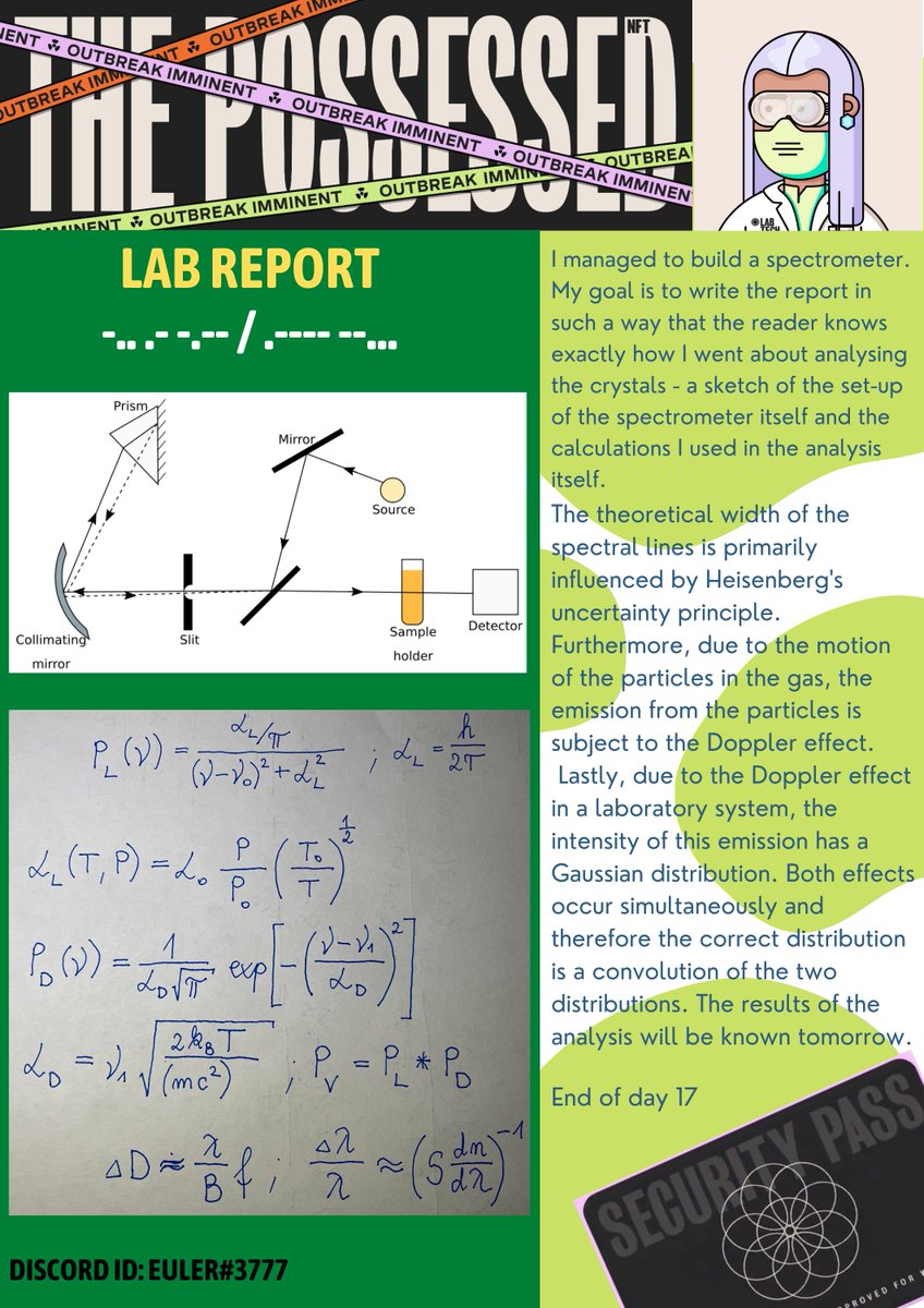 eulerdirac's tweet image. Day 17 #possessedfanart
Spectrometer! @ThePossessedNFT
@luuminize @_thel0stb0y_ @ggDaydreams @whatthefurr @tmw_buidls @NFTFiesta @zippy_nft
#posse #pssssdvibes #pssssd