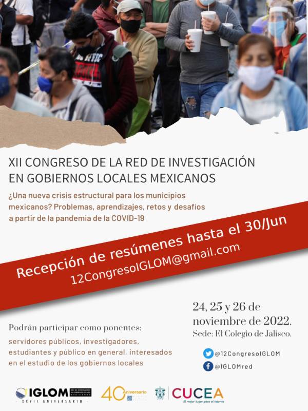12CongresoIGLOM's tweet photo. 30 de Junio: fecha límite para enviar resúmenes de ponencias.
Envíanos tu resumen a 12CongresoIGLOM@gmail.com
¡Esperamos tu participación!
#gobiernoslocales #federalismo #subnacional #politicaspublicas #administracionpublica #gestionpublica #iglom @RedIGLOM @Red_IGLOM #coljal https://t.co/KVcmpjYZ4t