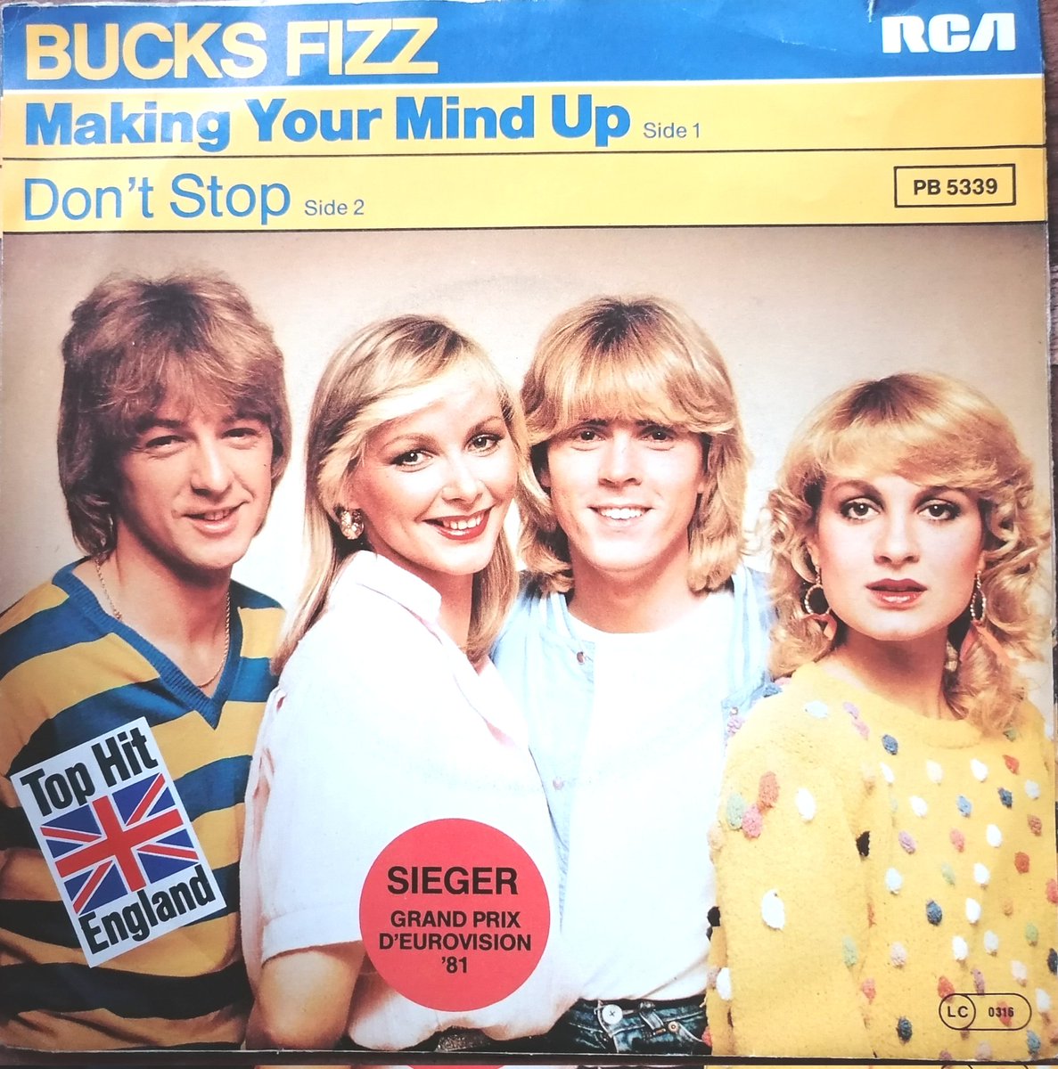 Dean582's tweet photo. Thrilled to have received this 7"Vinyl German release of Bucks Fizz, Making Your Mind Up to add to my collection #BucksFizz #Eurovision #winners #80s #80smusic #vinylcollection #vinylrecords #vinyladdict #fizzfans https://t.co/2fEuZ9Vbfx