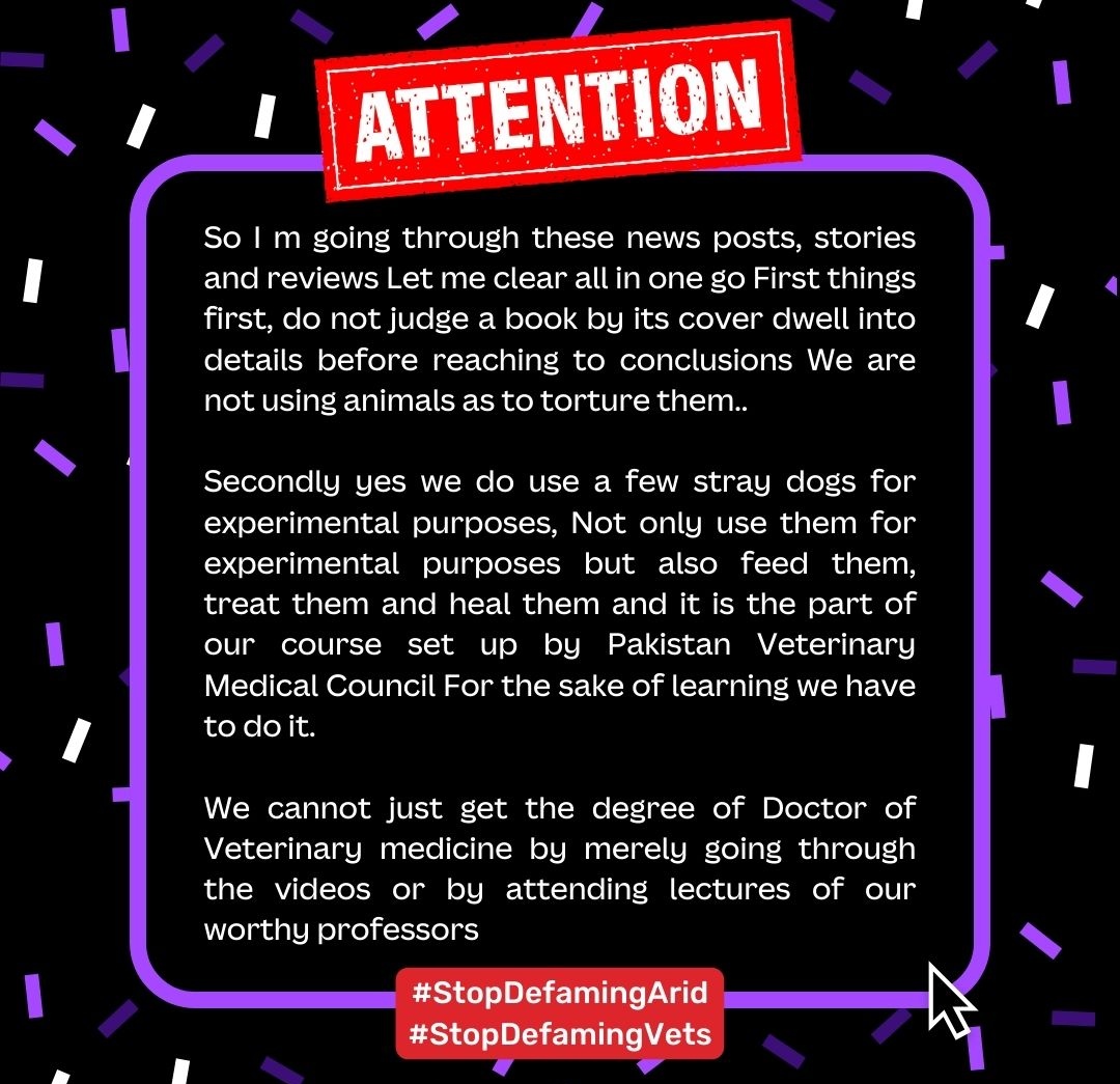 The same elements that used to call Veterinarians "Dangar Daactar" are now calling them "Butchers". This is not just unethical and problematic, but also extremely hateful and derogatory to all the veterinary professionals out there. This is unacceptable
#StopdefamingArid