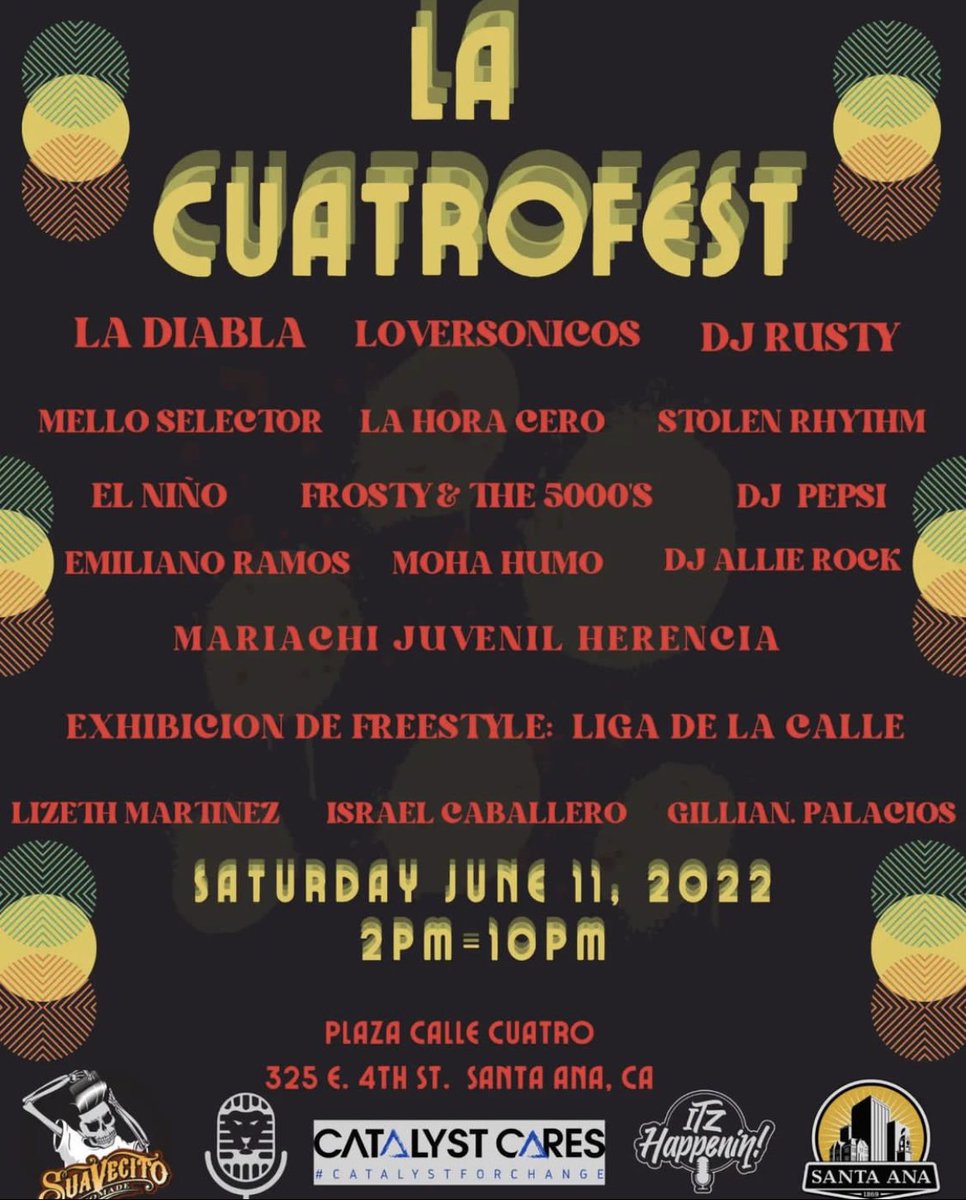 allierockk12's tweet photo. Weekends almost here :) Friday &amp; Sunday  I’ll be @ElIndioBar 
Saturday: Cuatro fest 2 -3 PM 
East End block party at 905- 920 
La Tóxica Party at 1130 PM at treehouse in DTLA 🤗 https://t.co/Jqpu1GlHQ2