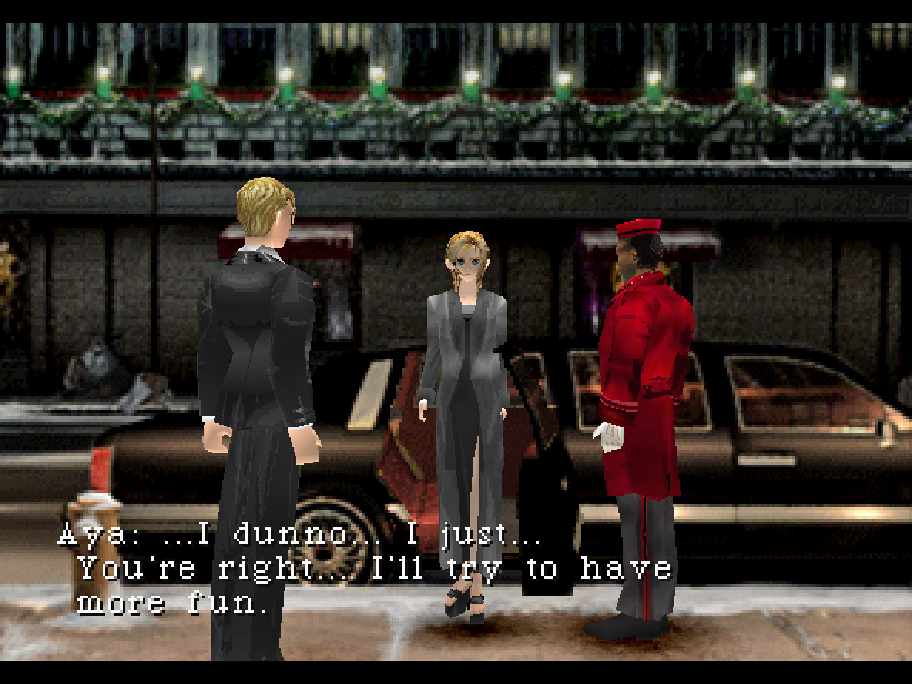 FantasyAnime on X: Appreciating Parasite Eve's low-poly 3D graphics  upscaled in a PlayStation 1 emulator  / X