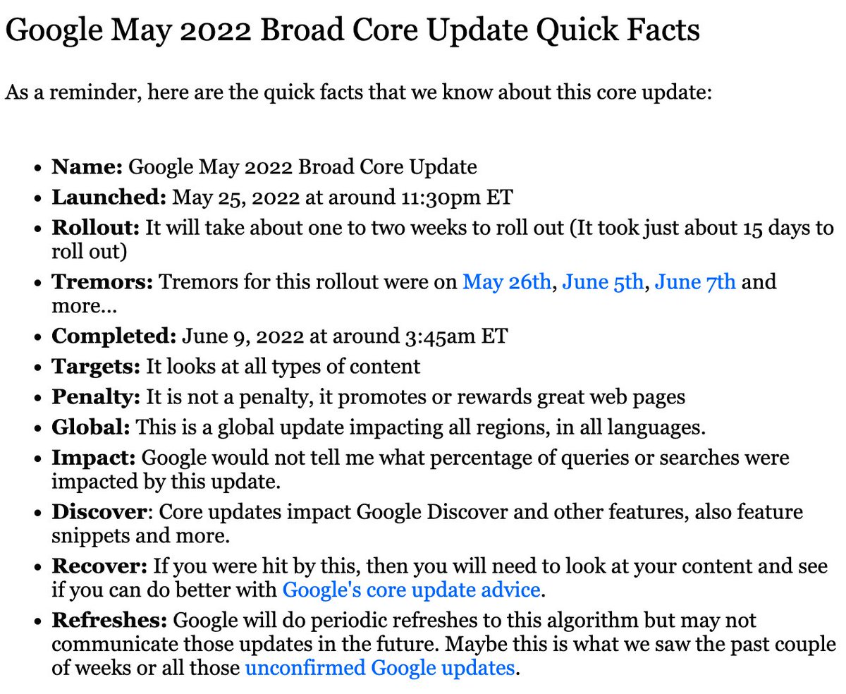 ICYMI: The Google May 2022 broad core update is now complete - here is what we know so far seroundtable.com/google-may-202…