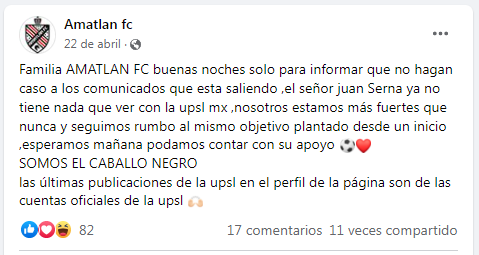 GolJobs's tweet photo. ¡LADIES &amp; GENTLEMAN! A pesar de que ha terminado la guerra entre #UPSLMX vs #UPSLMX, ahora nace un nuevo desmadre porque #AmatlanFC que juró serle fiel a la UPSL MX, hoy se fue a los brazos de LPF MX. 

#MenosCódigosQueIcardi #SeVaArmarUnKilombo #UstedEsLaCulpable #SeFueElAmor https://t.co/q7T7cNKPLU