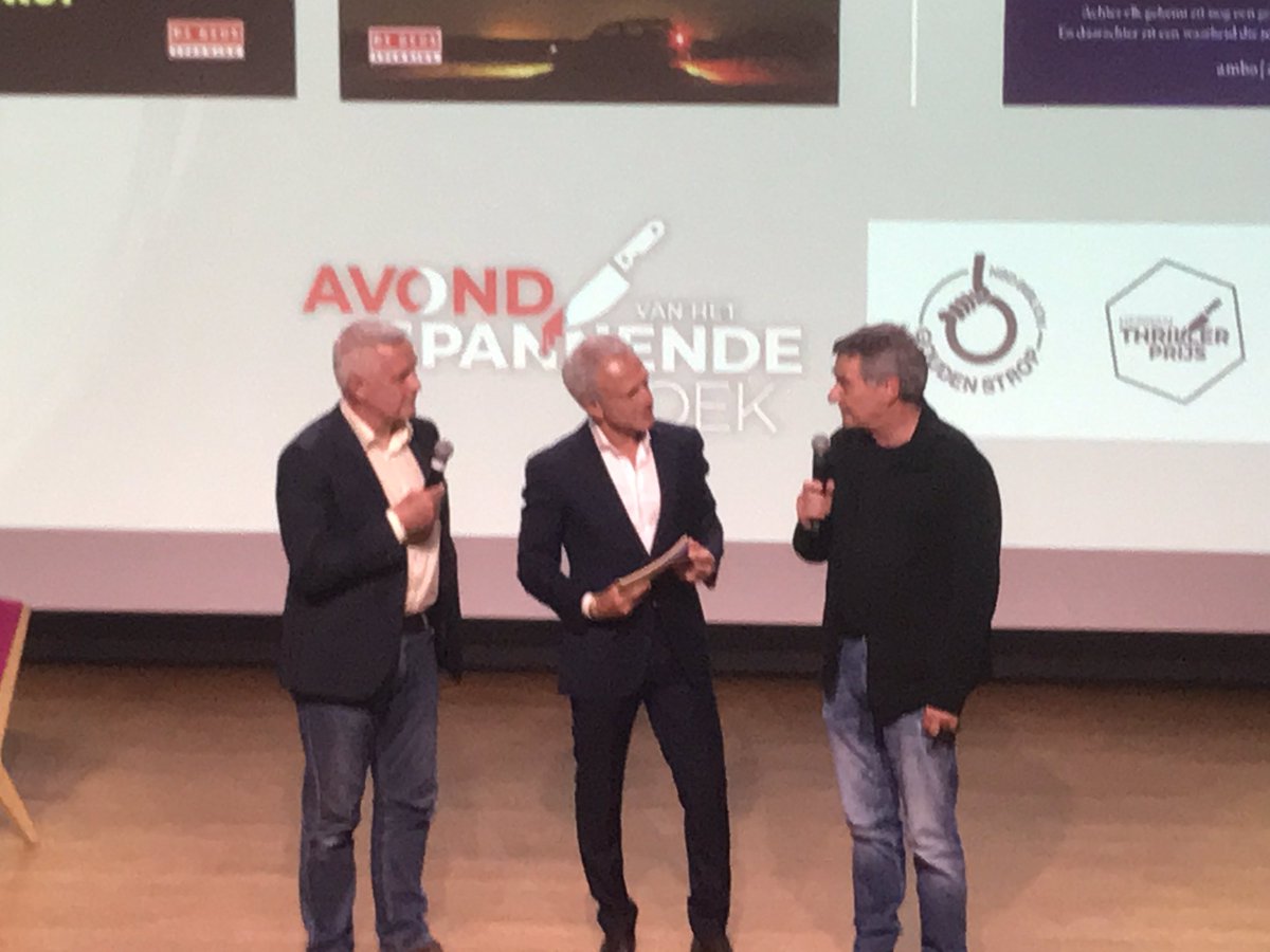 GloudeP's tweet photo. Jaap Jongbloed interviewt Willem Asman en Charles den Tex  over “de Nederlandse thriller” https://t.co/FtWuNMtgEj
