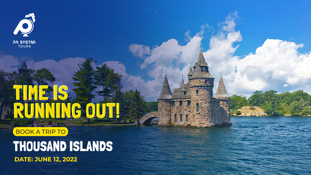Get a chance to see majestic landscapes, castles and island homes through a boat cruise. 

Date: June 12, 2022

Book Tickets:
Call: +1 647-503-9814
Visit: pasystmtours.ca

#canada #ontario #boatcruise #travel #pasystm #daytrip #travelgram #ontariotrips #thousandislands