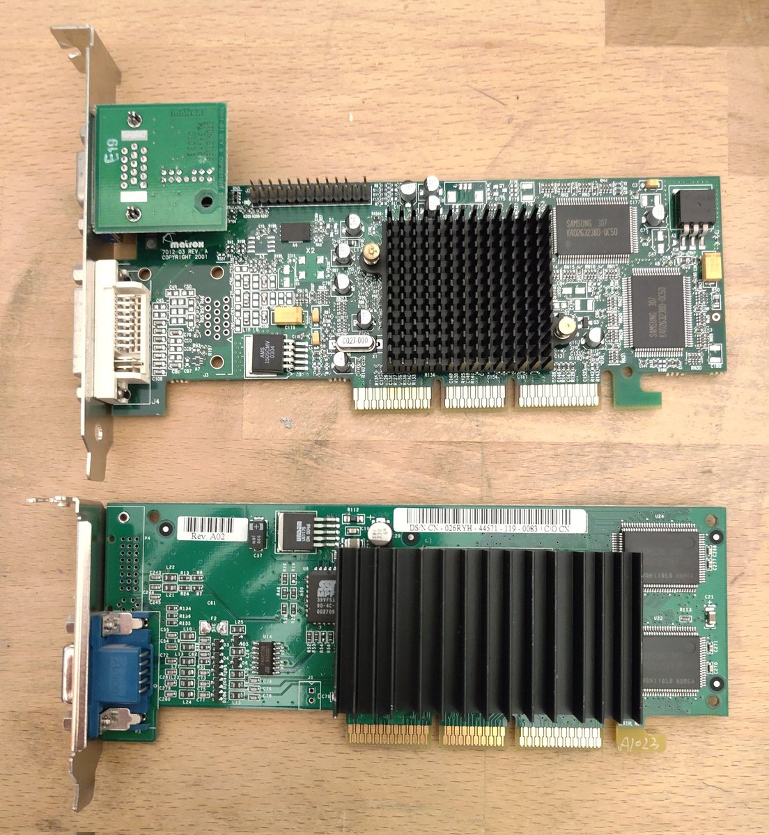 Matrox G550 and Nvidia TNT2 Pro