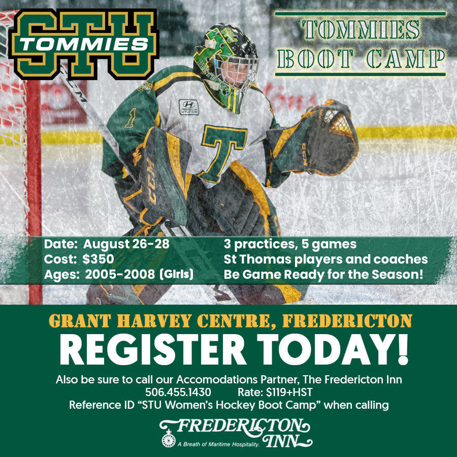 Prospects Hockey in partnership with Tommies Hockey is hosting a Tommies Boot Camp for Girls born 2005-2008
Looking to get "Game Ready" for your season? Join St. Thomas players and staff for our Boot Camp!
Cost $350+HST
Details and registration link: prospects-hockey.kreezee-sports.com/stu-camp-2022