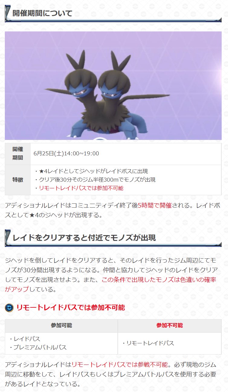 ポケモンgo攻略 Gamewith 6月のコミュニティデイはモノズ 開催期間 6月25日 土 11 00 14 00 サザンドラに進化で特別な技取得 アディショナルレイド開催 その他コミュニティでボーナスも複数発生 詳細は画像および 以下urlを参考にどうぞ