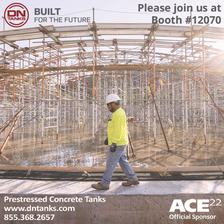 awwa's tweet photo. DN Tanks is excited to be an official sponsor and participate in ACE22. Be sure to visit us at Booth #12070 for the latest info on our Prestressed Concrete Liquid Storage Tanks. Register at https://t.co/ywSgj0g7Qf and connect with us while you are there! #ACE22 #dntanks https://t.co/pmAa251Yfk