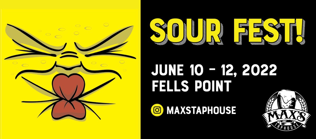 Join in the fun at #SourFest at <a href="/MaxsTaphouse/">Max's Taphouse</a> June 10-12. 🍺 All drafts will be available in person as well as to-go in Max's twistee cans. Online ordering will open June 10th. 😎