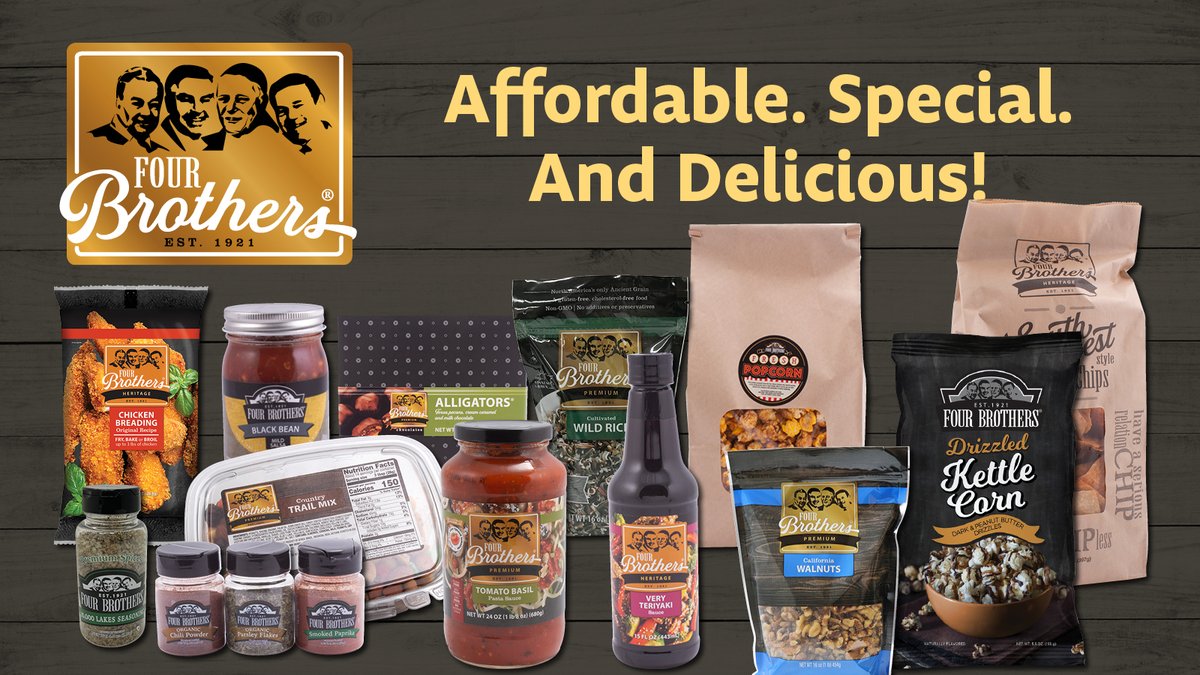 CashWiseFoods's tweet photo. Our Everyday Values features our Four Brothers line of chef-inspired,🧑🏽‍🍳locally made entrees, ingredients and snacking🥨products the most discriminating cook will approve of!  Try our products today!

➡️ https://t.co/Iil3y828bB

#FourBrothers #EverydayValues https://t.co/HDJwVDg33q