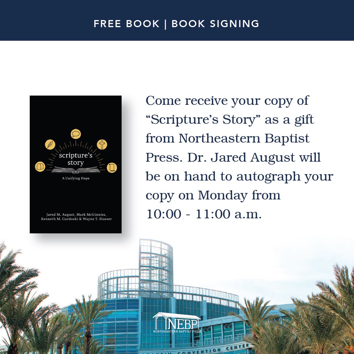 Attending #SBC22? Visit the Northeastern Baptist Press booth to receive a FREE copy of “Scripture’s Story.”

Book signing: Monday, 10-11 AM