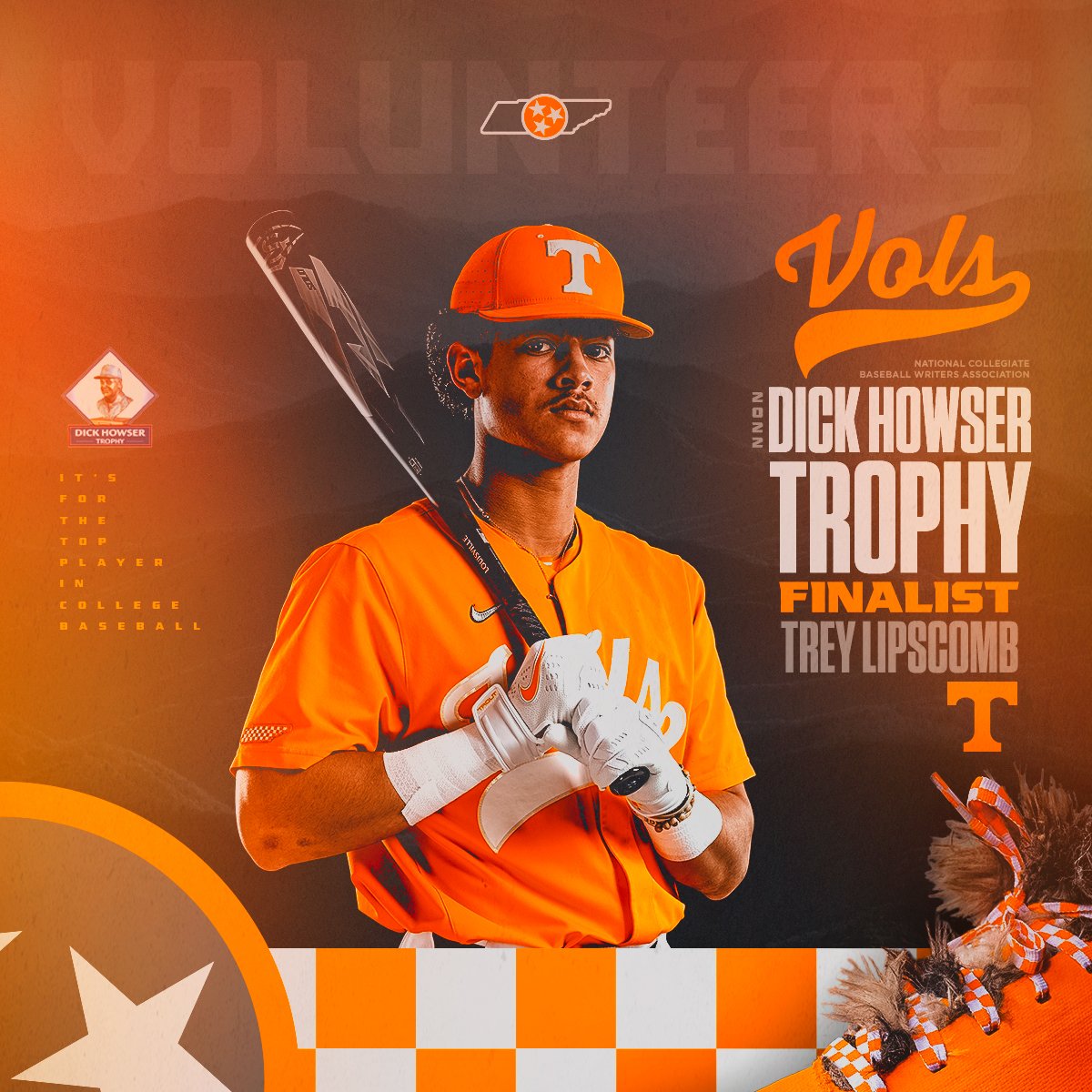 Vol_Baseball's tweet photo. Trey Lipscomb has been named a Dick Howser Trophy finalist and is one of five players still in the running for the award!

#GBO // #OTH https://t.co/FkbOIBHRNV