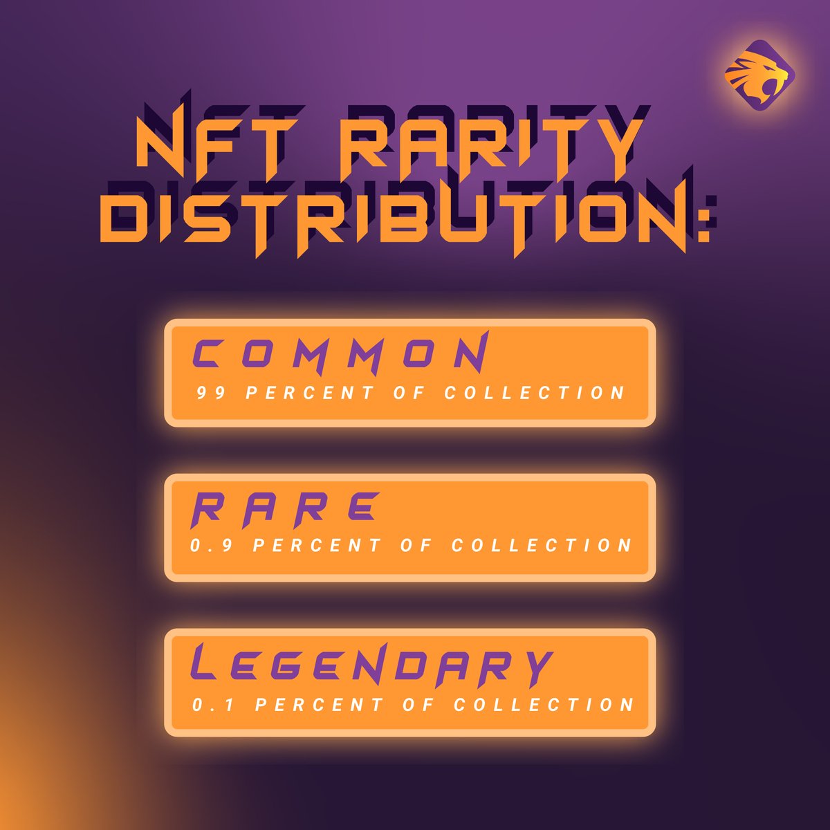 TigerClanNFT's tweet photo. Our Tiger NFTs based on rarity and their distribution!
Normal Tiger - 99%π±
Rare Tiger - 0.9%π―
Legendary Tiger - 0.1%π
Get your hands on a Tiger today!
#thetigerclan #ttcnft #nftgame #nftgaming https://t.co/z79u8ZuX53