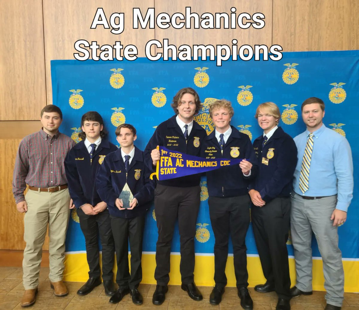 BenRussellFFA's tweet photo. Our CDE teams were recognized this morning for their accomplishments at state competition. Congratulations to all these students!

1st - Ag Mechanics
1st - Ag Construction
2nd - Nursery - Landscape
2nd - Prepared Public Speaking 
3rd - Meats Evaluation
5th - Small Engines https://t.co/kdbHmO0YVK