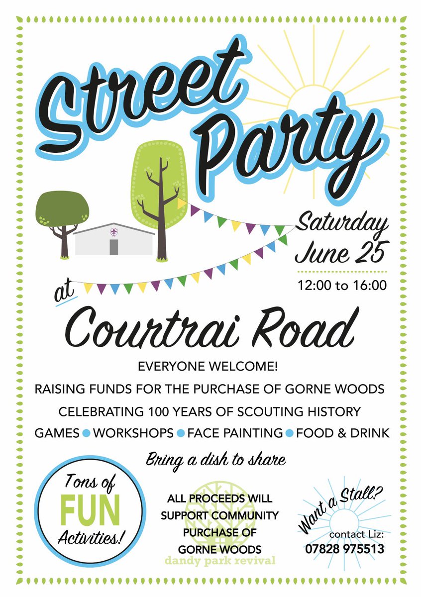 FourthReserve's tweet image. Be there! 100th anniversary street party…a knees up on Courtrai Road SE23 - 25th June. 100 yrs since Gorne Wood was open to public. Music from #nunhead choir, theatre from @teatrovivo, art from @MullingsCarol, @3rdCroftonPark scouts. Please donate: localgiving.org/appeal/ancient…