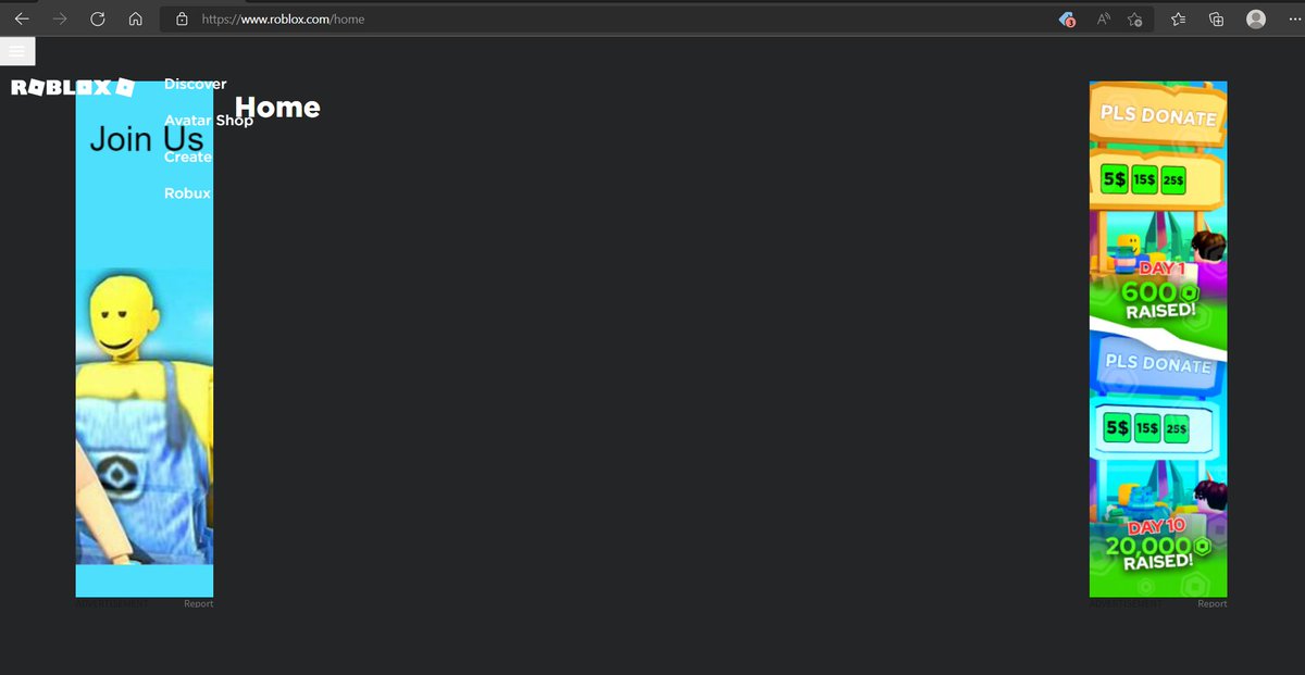 Brocraft7's tweet photo. @Roblox what the hell is up with my home page https://t.co/BUBjvdwVgl