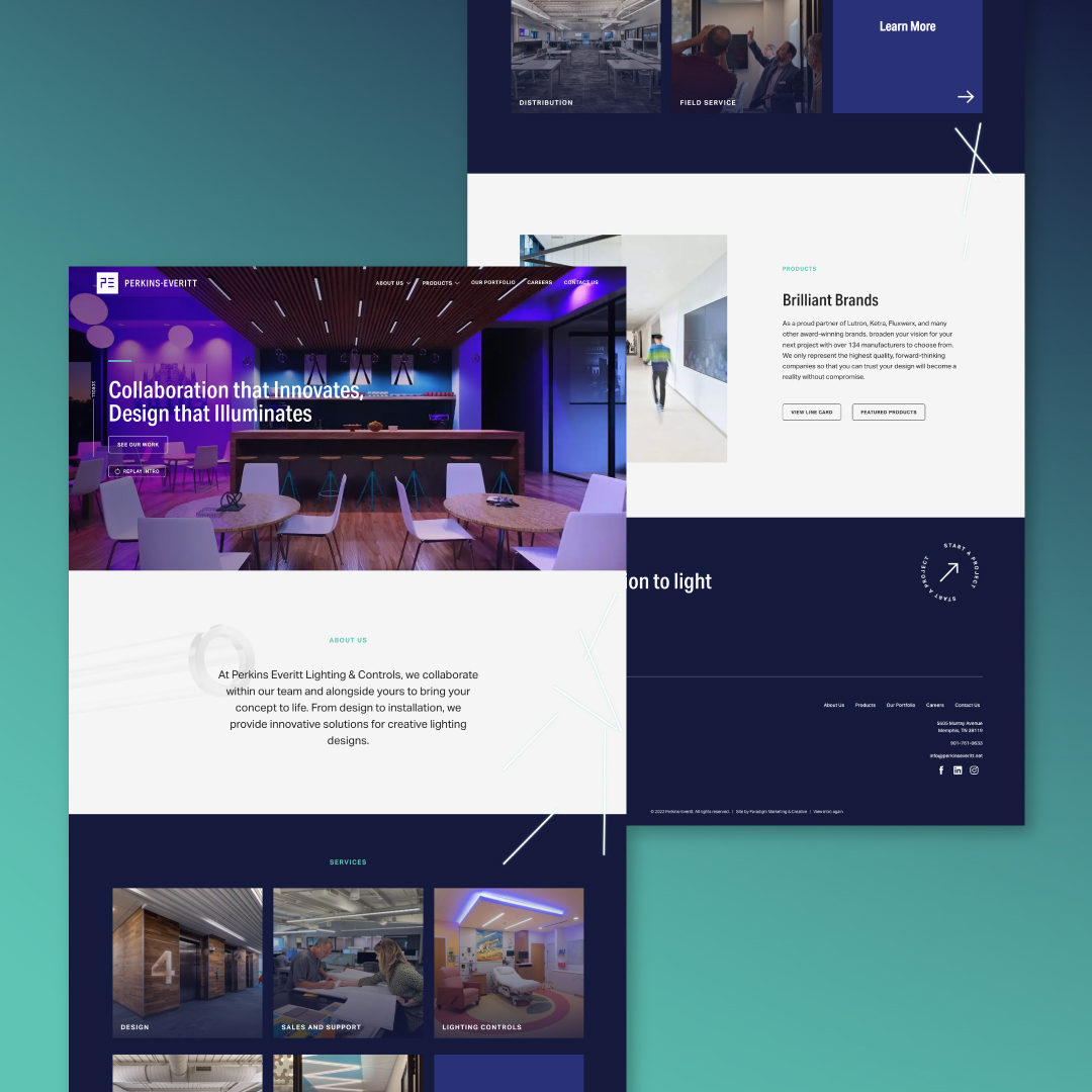 ParadigmMemphis's tweet image. We're very excited to finally show off this website for Perkins-Everitt Lighting &amp;amp; Controls. They needed an interactive, modern website to inspire their customers and showcase the newest and brightest in the lighting industry. 

Check out our solution:  perkinseveritt.net