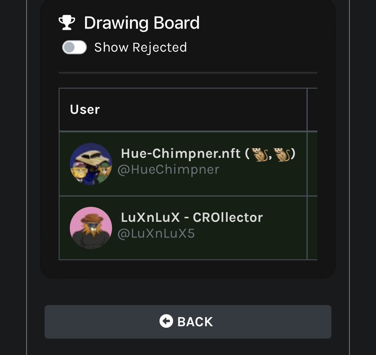 NodezDeez's tweet photo. Congrats to the winners! Winners chosen via Twitter picker. 

2x CRO winners 
 • @trillmanNFT 
 • @CatherinecriptO

2x DN WL Winners 
 • @HueChimpner 
 •@LuXnLuX5  

Please DM to claim your prizes!! To everyone else’s stay tune for other giveaways! 🌰 https://t.co/TMo6GeuSO7