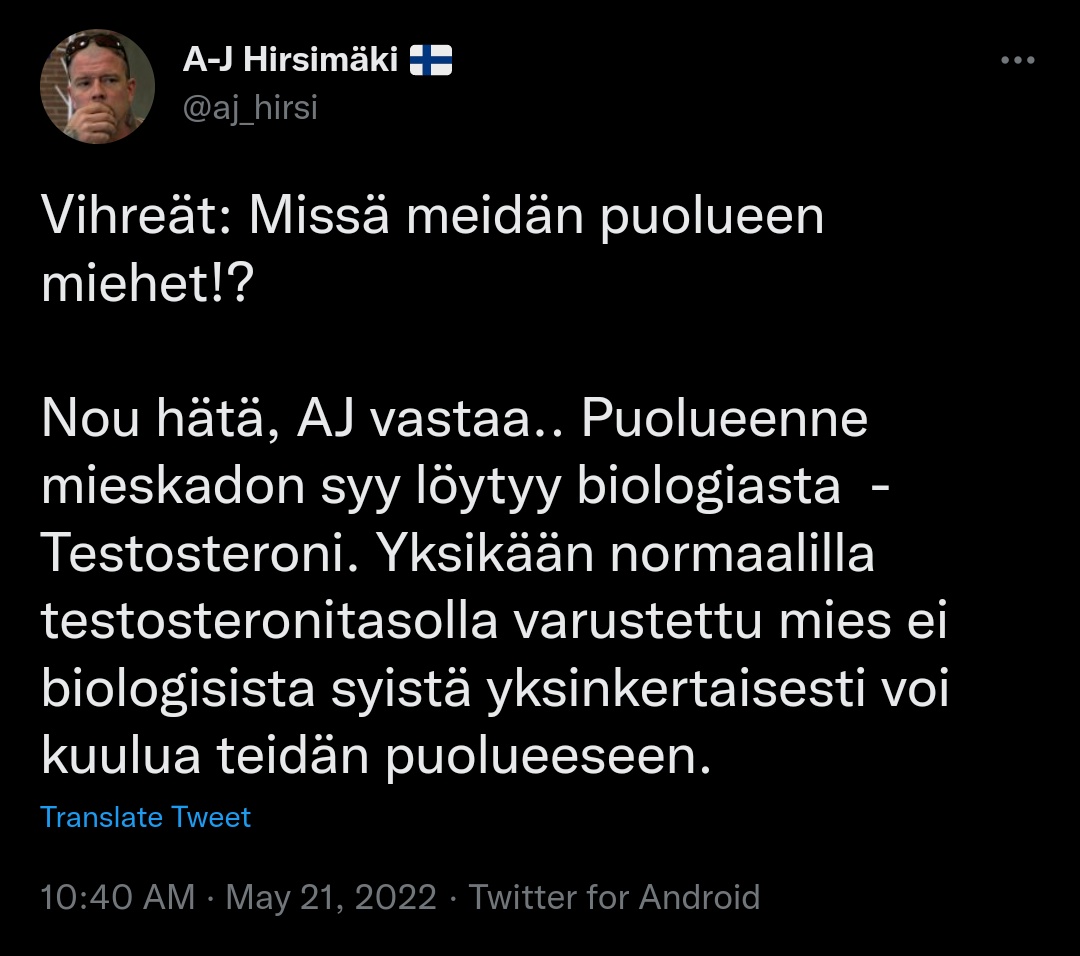 kasvismafioso's tweet image. Äärivasemmistoasiantuntija #Hirsimäki tykittää taas tiukkaa faktaa.

#perussuomalaiset #PissingContest #ToksinenMaskuliinisuus