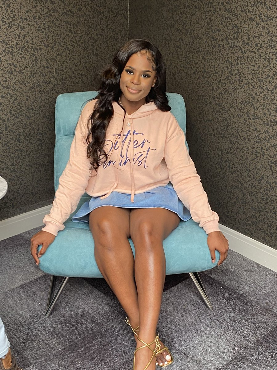 she is absolutely rocking our #BitterFeminist hoodie! 😍 Link in bio for our merch!! #Baddie