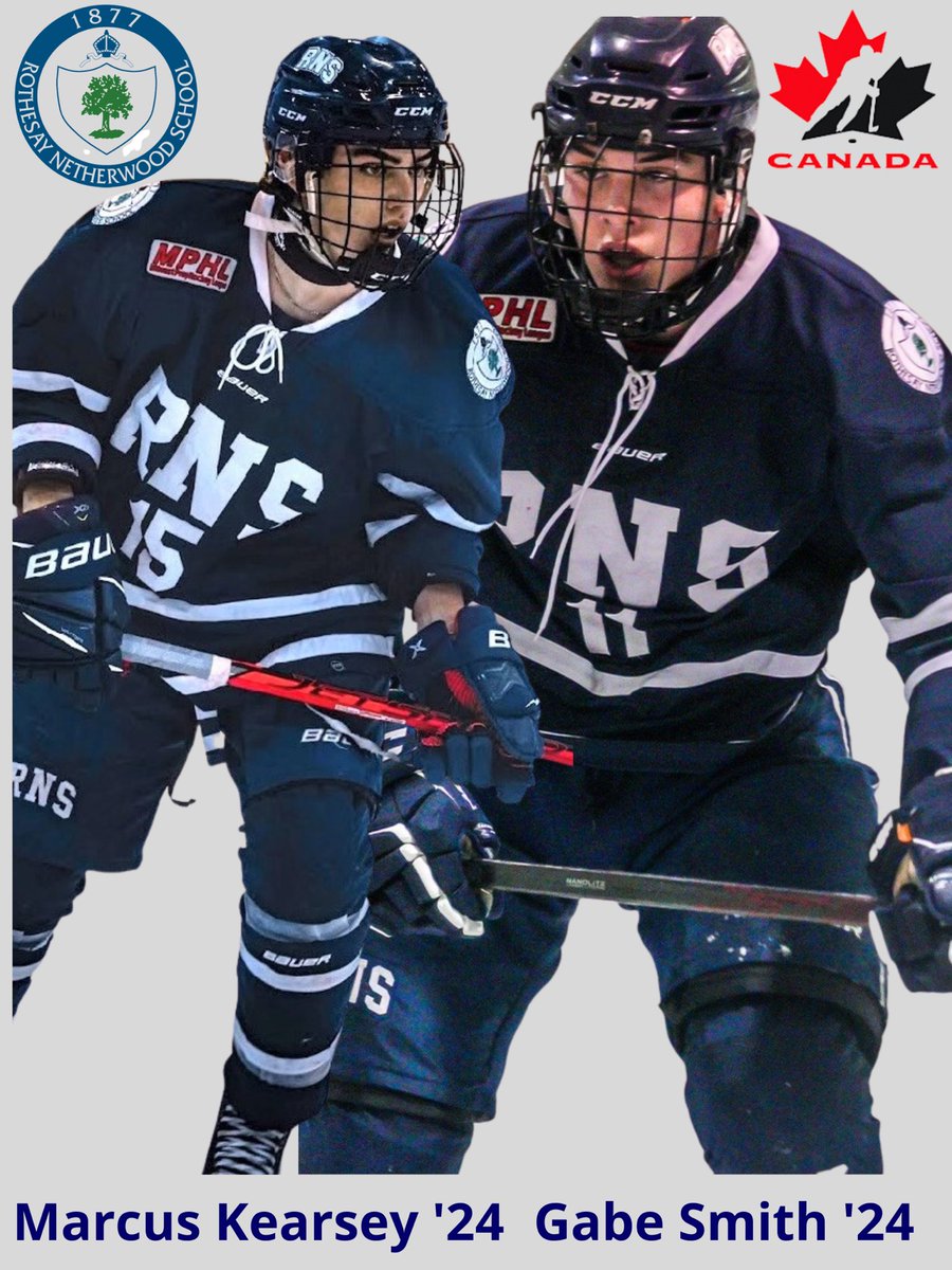 Huge Congratulations to <a href="/RNS1877/">Rothesay Netherwood</a> student-athletes Marcus Kearsey ‘24 &amp; Gabe Smith ‘24 on being invited to the <a href="/HockeyCanada/">Hockey Canada</a> National U-17 Development Camp!! @themphl <a href="/theCPSHA/">Canadian Prep School Hockey Alliance</a> <a href="/RNSAthletics/">RNS Athletics</a> #NextSteps #Development #Riverhawks <a href="/HockeyNB/">Monad ⨀</a> @HkyNL
