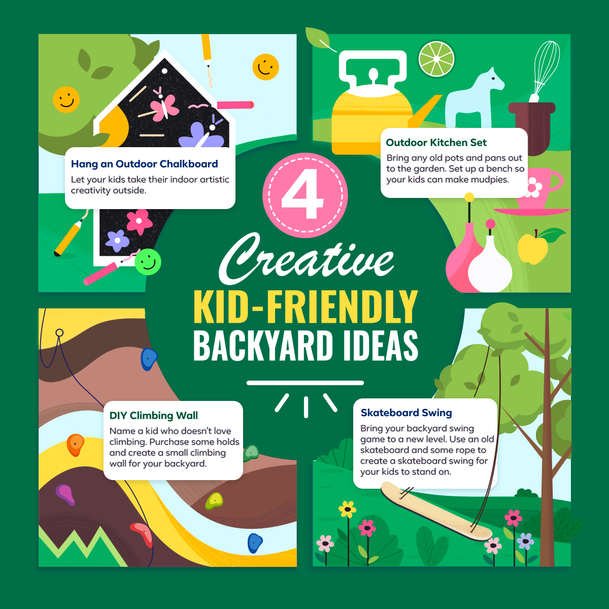With summer almost officially here, your kids are going to want to get outside. Here are a few creative ways to make your yard a kid’s paradise! 😎🌻
#Summer2022 #SummerFun #FamilyFun #CyndiLesinskiandAssociates #RealtorWithACause #BeKind #BeNice