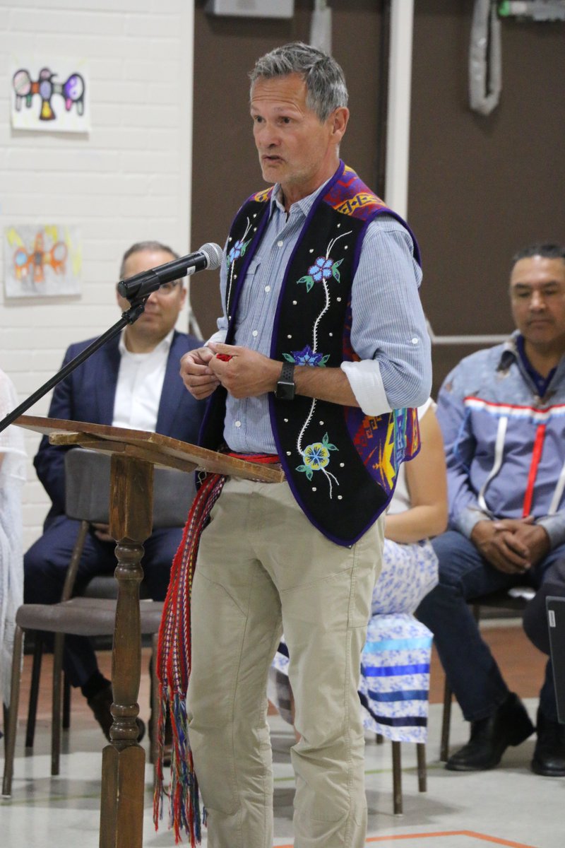 GSCSNews's tweet photo. Students at St. John School did a wonderful job showing what they have learned about First Nations and Métis culture and history, treaties, and the need for reconciliation and healing at their Treaty 6 medal installation today. Thank you to all who joined! https://t.co/mWOyWrCqBS