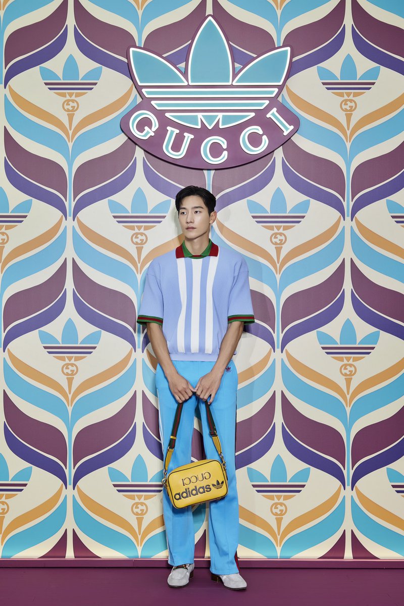gucci's tweet photo. For the launch of #adidasxGucci, the House together with @adidasoriginals hosted #AhnHyoseop, #NohSanghyun, and the members of (G)I-DLE for a special Pop-Up store event in Seoul. #AlessandroMichele #GIDLE https://t.co/xuX1oYxZ5K