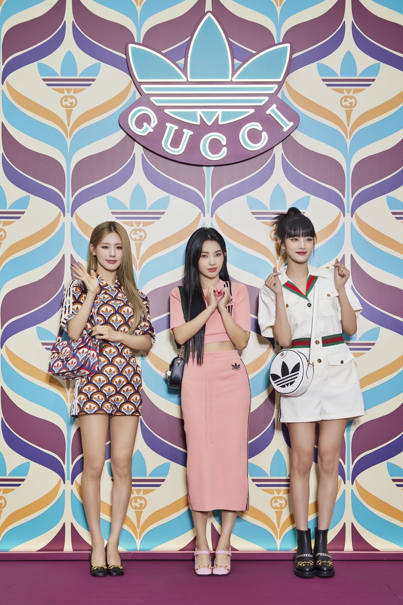 gucci's tweet photo. For the launch of #adidasxGucci, the House together with @adidasoriginals hosted #AhnHyoseop, #NohSanghyun, and the members of (G)I-DLE for a special Pop-Up store event in Seoul. #AlessandroMichele #GIDLE https://t.co/xuX1oYxZ5K