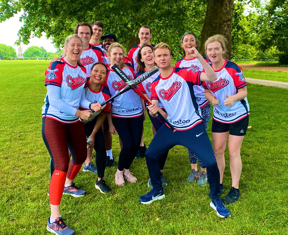 Looking HOT in our <a href="/Bluestep_S/">Bluestep Solutions</a> kit for the <a href="/CharitySoftball/">London Charity Softball League</a> League. #LCSL