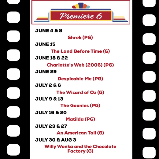 AskAnnHoke's tweet photo. Premier 6 Summer Movies are back!!  What are you looking forward to taking your kids to see this summer? https://t.co/aYuPkIfbXR