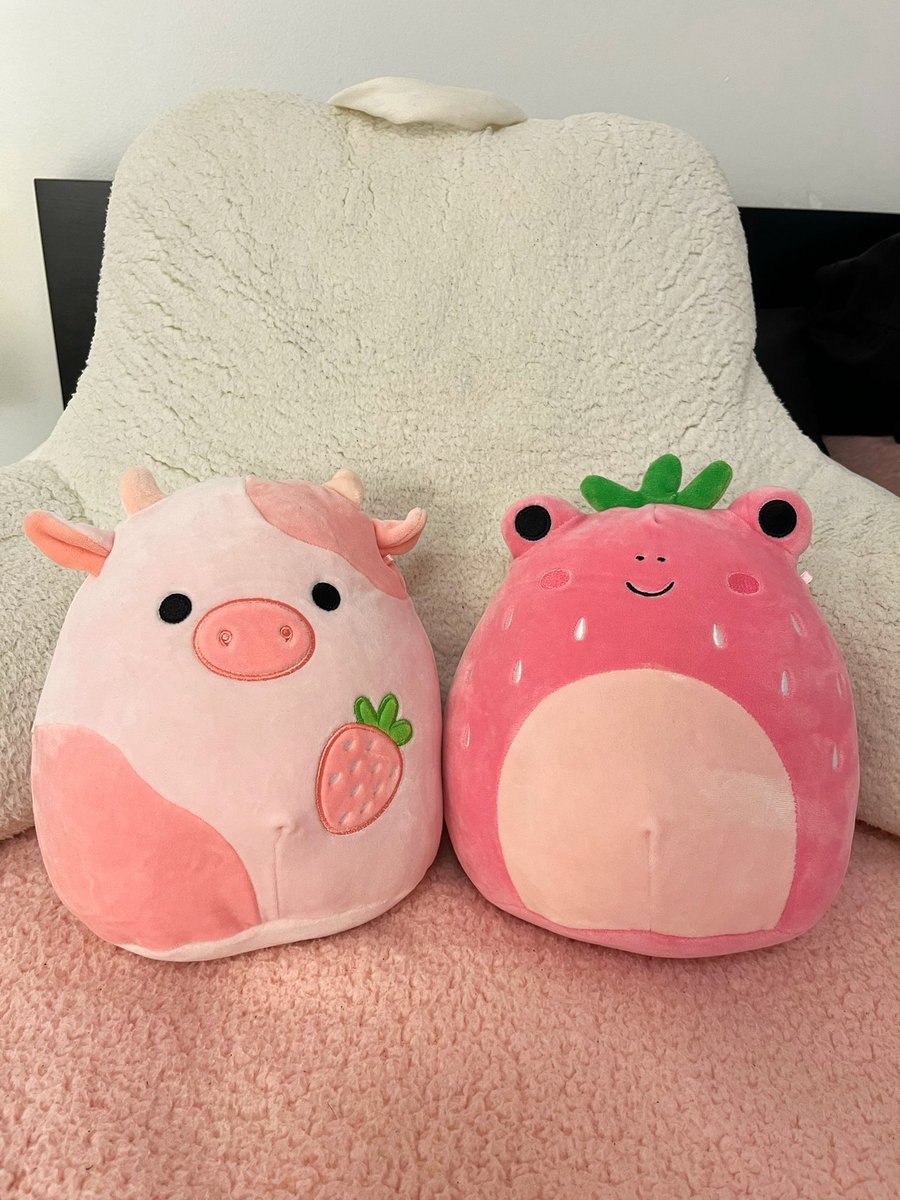 ari 🤍 on X: i finally have the strawberry cow and strawberry frog  squishmallows!! strawberry lovers unite 🍓💗🍓  / X