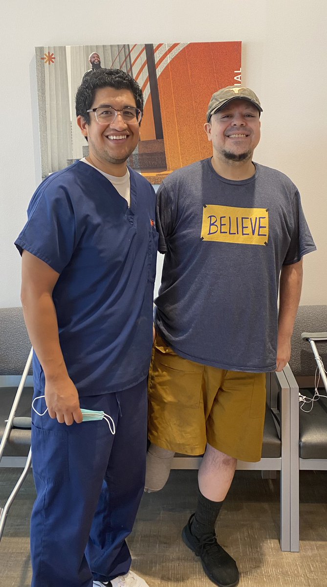 sanchezvilleda's tweet photo. I would like to thank David at Hanger Clinic for all his help. This week I get to start practice walking at home one hour per day! https://t.co/7eVp1DpyNG