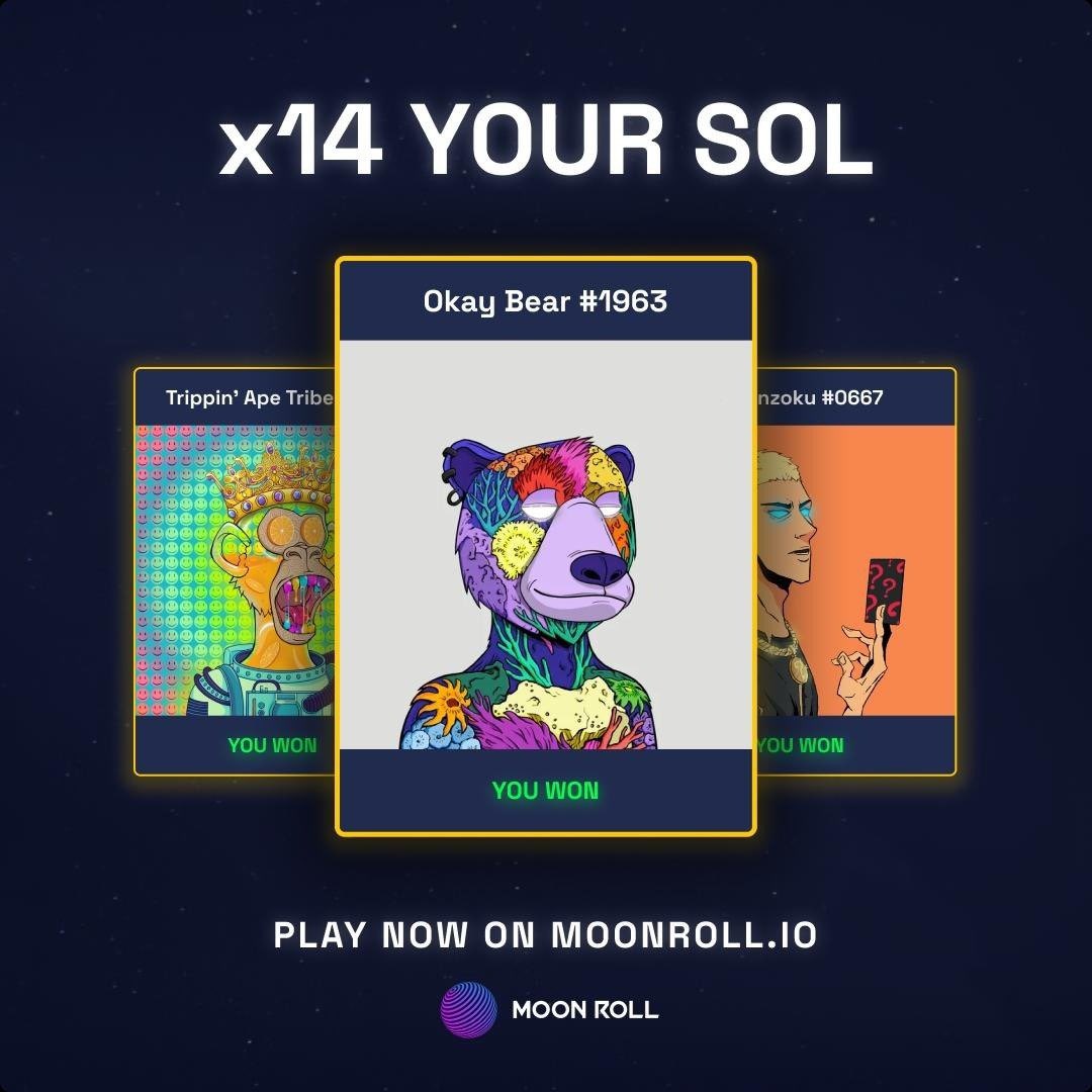 🌙 Moon Roll Giveaway 🌙

3x 1 $SOL 💰

🎫 To Enter :

1️⃣ LIKE, RT and tag friends 
2️⃣ Follow <a href="/MoonRollNFT/">Old Moon Roll</a> + <a href="/SolanaRiz/">.</a> 

Check their site 👉 Moonroll.io

⏰ 24 Hours⏰

#ad