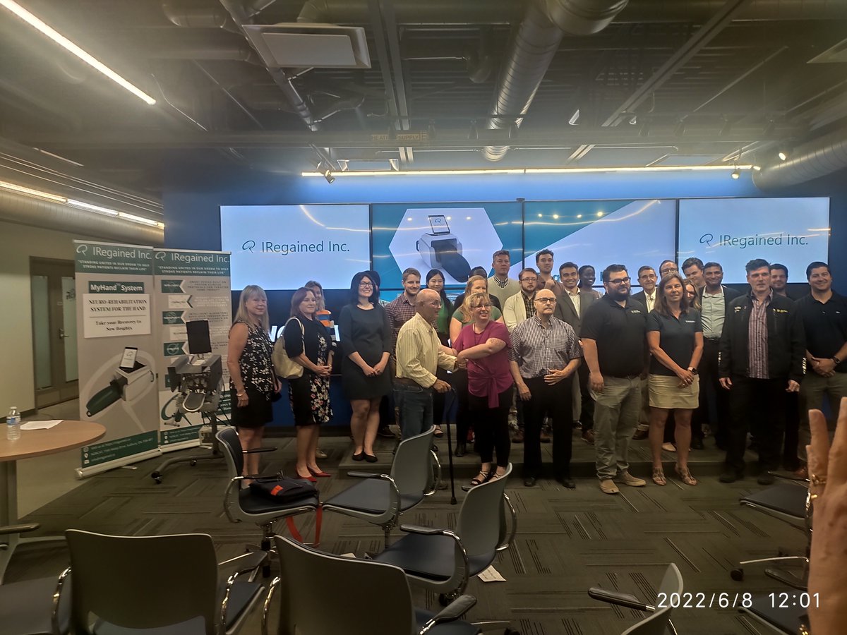 IregainedI's tweet photo. IRegained Inc. has a new home NORCAT

IRegained Office Ceremony was graced by the Mayor of Sudbury Mr. Brian Bigger, City Councilor Mr. Bill Leduc, Silvana D'Angelo (CFO, NORCAT) to celebrate the amazing work by Team IRegained Inc.

#startupstories #iregainedinc #stroke #hand https://t.co/X8AB8COIAz