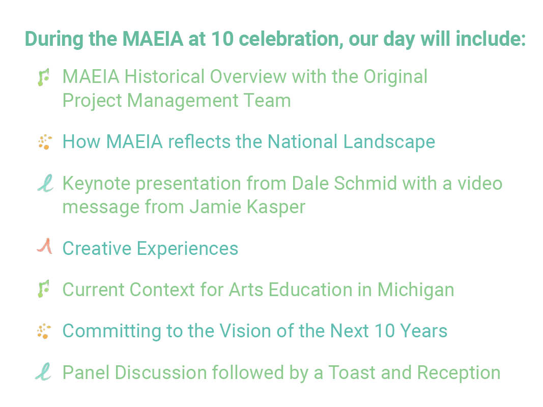 MAEIA at 10 • 10th Anniversary Celebration! 
Register today for the opportunity to network with like-minded arts education ambassadors! | mailchi.mp/b0ddd6be94a3/j…