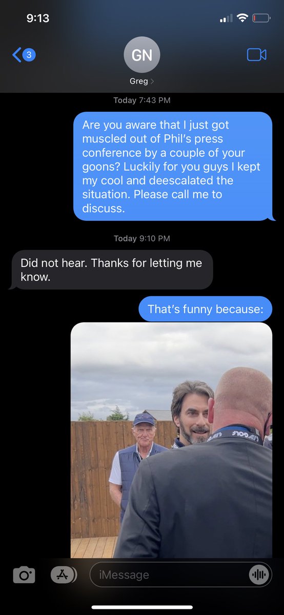 You cannot make this shit up! I texted Greg Norman before someone sent me this video - I had no idea he was lurking behind me.