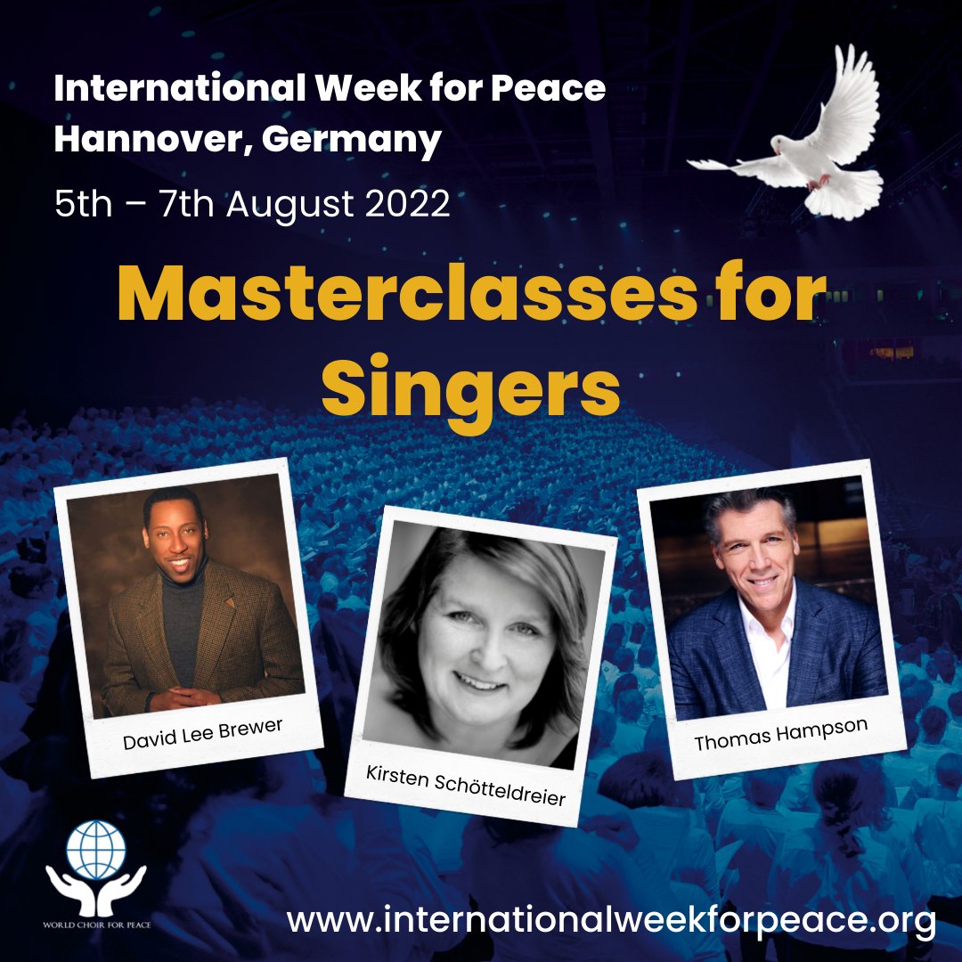 Singing Masterclasses | Events &amp; Lectures - Our International Week for Peace is fast approaching. Join our three brilliant vocal coaches to bring your singing to the next level. Explore our interesting events and lectures - mailchi.mp/9667f71264e9/w…