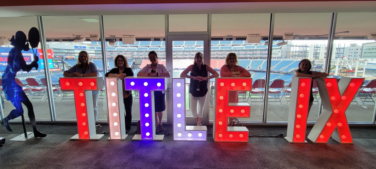 East Greenwich AD Casie Rhodes, Ponaganset Superintendent Renee Palazzo, Middletown AD Karen Massaro, RIIL's Carolyn Thornton, Toll Gate Principal Candace Caluori &amp; Mt. Hope AD Christy Belisle at Equal Play: Celebrating 50 Years of Title IX 
#equalplay2022 
#TitleIXat50