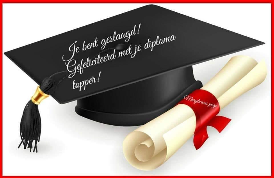 Allemaal van harte gefeliciteerd met jullie diploma