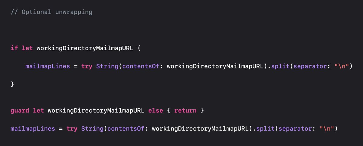 KevinhoMorales's tweet image. Sugar syntax for if let and guard let #WWDC22  #Xcode14 #Swift