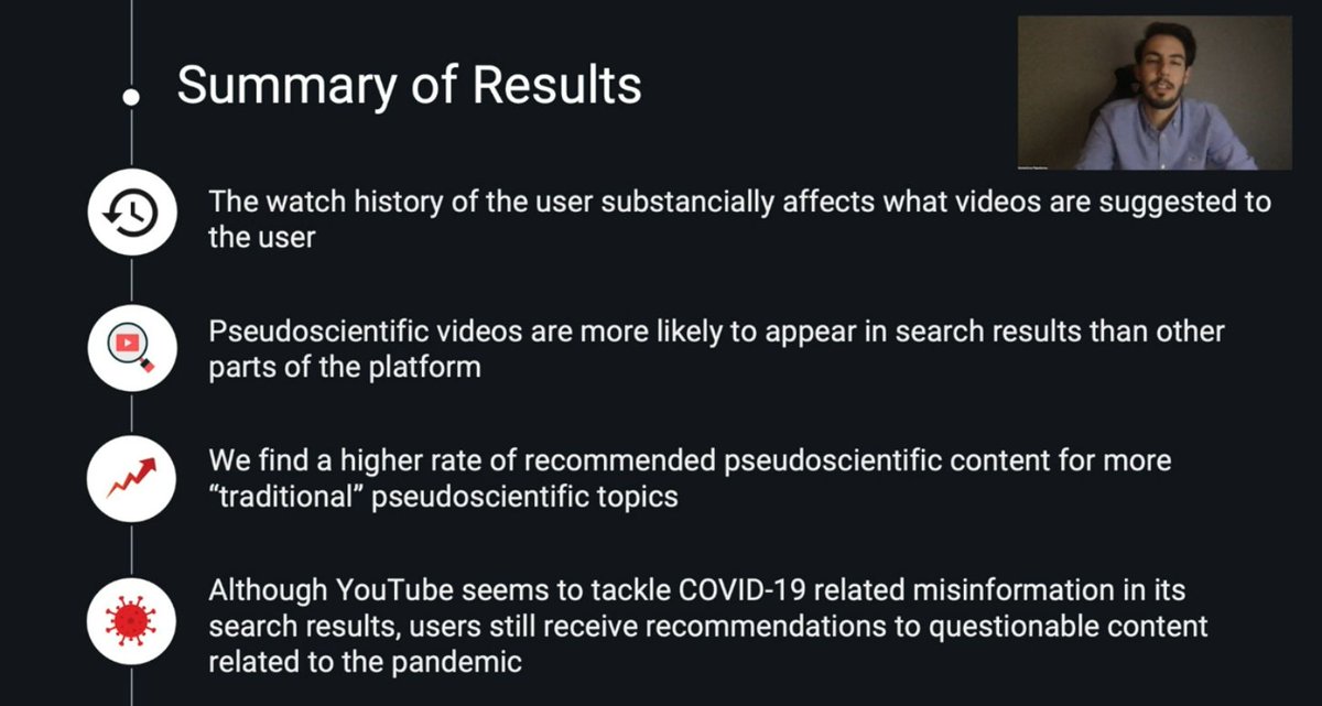 <a href="/illegaldaydream/">Milo Trujillo</a> <a href="/benjamindhorne/">Ben Horne (@benjamindhorne@kolektiva.social)</a> <a href="/tizianopiccardi/">Tiziano Piccardi</a> @sal_giorgi <a href="/Fra_Fabbri/">Francesco Fabbri</a> <a href="/serinachang5/">Serina Chang</a> <a href="/jugander/">Johan Ugander</a> <a href="/Kwstantinos90/">Kostantinos Papadamou</a> et al find that watching history plays a big role in whether videos from controversial or problematic topics are suggested to the user. Very interesting to see YouTube audits becoming more and more sophisticated

ojs.aaai.org/index.php/ICWS…
