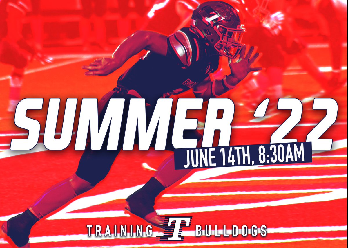 🚨CORRECTION🚨
The Bulldogs are excited to kick off Summer '22 on TUESDAY, June 14th at 8:30am! #trainingbulldogs #beadog